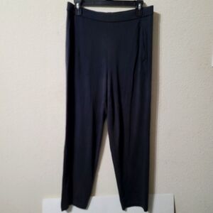 Eileen Fisher Classic Black/Dark Gray Soft Pants With Pockets Size Small